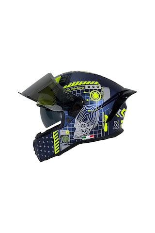 Sway SW 869 Pro Full Face Kapalı Kask Mat Mavi