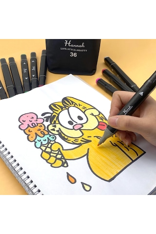 Hannah 36 Parça Çantalı Çift Taraflı Marker Seti