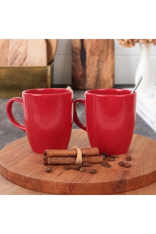 Keramika Kırmızı Bulut Kupa 9 Cm 6 Adet