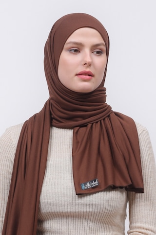 Altobeh Tesettür Kadın Düz Renk Penye Şal Hijab - Çikolata