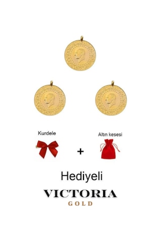 Vıctorıa Gold 3 Adet Tam Altın -hediyeli Eski Tarihli Kulplu 22 Ayar