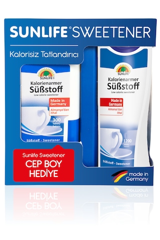 Sunlife Sübstoff Tatlandırıcı + Cep Boy Hediye 1.500 Tablet Sunlife Sübstoff Tatlandırıcı + Cep Boy Hediye 1.500 Tablet