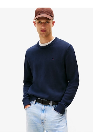 Tommy Hilfiger Tjm Slım Ess Sweater Ext Erkek Mavi Kazak - Dm0dm21787