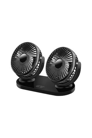 Çift Başlı Araba Fanı Otomatik Fan Vantilatör 12v Siyah