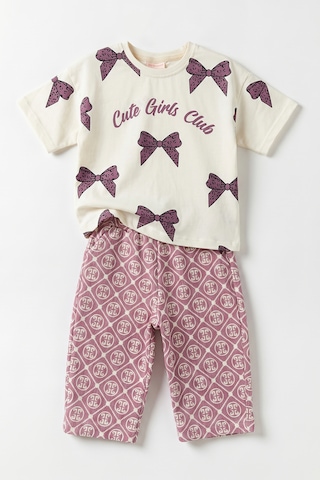 Joy Kids Kız Çocuk %100 Pamuk Rahat Takım 2-5yaş Beyaz-lila Beyaz - Lila