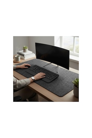 Koyu Gri Renk Mouse Pad, 120x45 Cm, 3mm Kalınlık, Büyük Boy