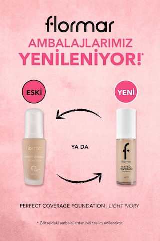 Flormar Perfect Coverage Yüksek Kapatıcı Fondöten 100 Light Ivory