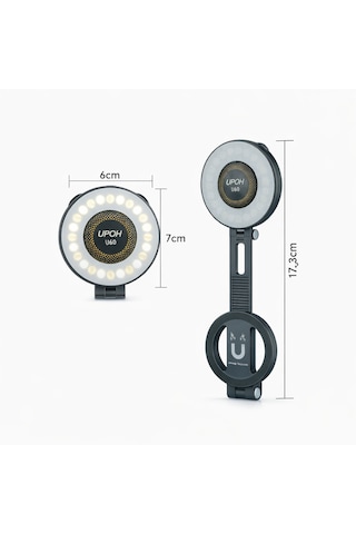 Upoh U60 Magsafe Uyumlu Led Ring Light Ayarlanabilir Işık, Manyetik Telefon Işığı