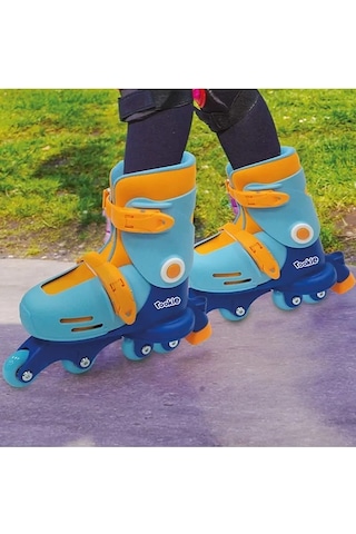 Ayarlanabilir Dönüşen Tekerlekli 2 In 1 Twisty Paten - Mavi Çok Renkli