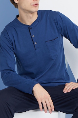 Kly Erkek Uzun Kol Midi Yaka İndigo Pijama Takımı C9t2n5o0 001