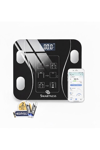 Smartness SN-1075 Yağ Su Kas Vücut Kitle Endeksi Kilo Ölçer Tartı Dijital Baskül