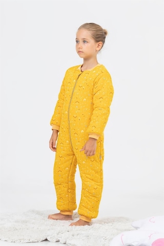 Kız Erkek Çocuk Kalın Elyaf Dolgulu Premium Kalite 2.5 Tog Desenli Uyku Tulumu Sarı