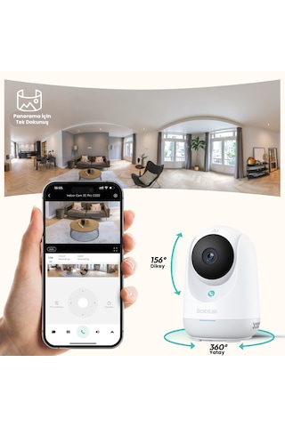 +360 Botslab 2c Pro Smart Camera Set - 3k / Tek Tuşla Sesli Arama / 360 Akıllı Güvenlik Kamerası - C222