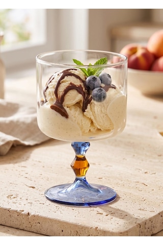 The Mia Bead Dondurmalık Tatlı Sunum Kasesi Mavi 300 Ml