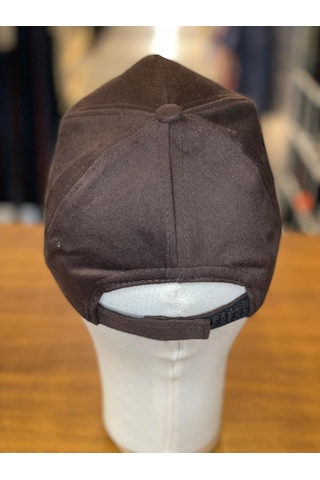 Kaşe Yünlü Kumaş Kışlık Cap Şapka Koyu Kahverengi