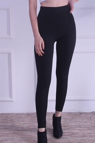 Incebelli Kadın Siyah Sıkılaştıcı Toparlayıcı Yüksek Bel Geniş Kemerli Çelik Örme Taytsiyahm Siyah