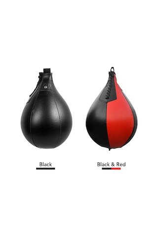 Konesam Siyah Boks Hız Topu Armut Şekli - Pu Deri, Çarpma Dayanıklı, Refleks Ve Hız Eğitimi - Hava Pompa Ve Sabitleme Kanca Dahil