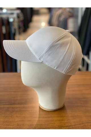 Hamze Düz Basic Pamuklu Unisex Cap Şapka Beyaz
