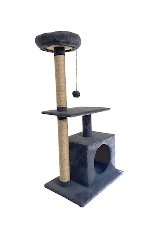 Nursoft Tek Delikli Kedi Tırmalama ve Oyun Evi 97 CM