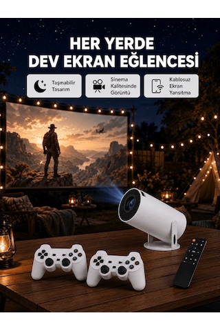 Shnstore Wi-fi 6 Ve Bluetooth 5.0 Destekli 4k Akıllı Projeksiyon Cihazı Yeni Nesil Shntknd0720