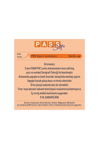 Park Etmek Yasaktır Uyarı Levhası 25x35 Cm Kapı Duvar İkaz Tabelası Pvc Otopark Garaj
