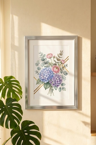 Porsima 4409 Gümüş PVC Modern Dekoratif Cam Fotoğraf Çerçevesi Masa Duvar Fotoğraf Çerçevesi 21x29,7cm