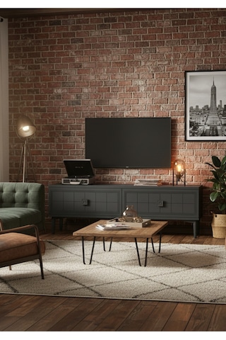 Tsa1201a - Yuka Tv Stand Antrasit 120cm Beyaz