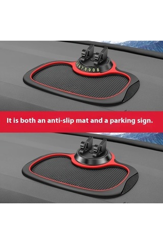 Boatshop1 Evrensel Pvc 360 Derece Dönen Kuğu Kolu Siyah Çok Fonksiyonlu Telefon Tutucu Anti Kayma Padi Otopark Plakası