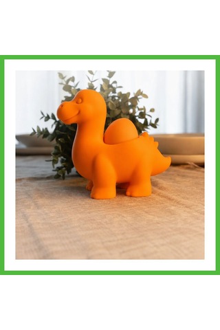 Vaveni 3d Baskı Dinozor Yumurtalık - Sevimli Eggosaurus Yumurta Tutucu-turuncu Arz