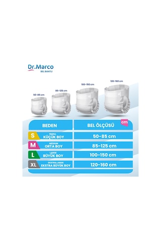 Dr.marco Yetişkin Bel Bantlı Hasta Bezi Extra Large 30'lu 4 Paket 120 Adet M