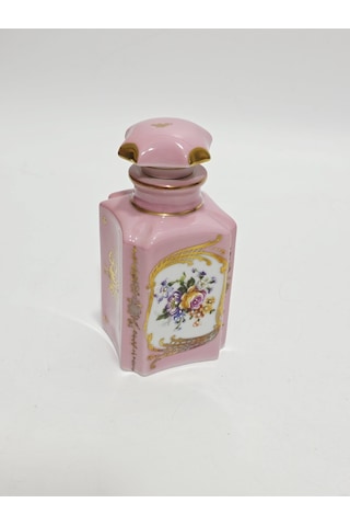Couleuvre Limoges Çiçek Desenli Porselen Parfüm Şişesi 14x7x7cm
