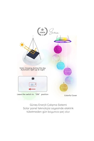 Solarled Solar Bahçe Dekoru 6 Toplu Led Peyzaj Aydınlatma Renkli Işıklı Güneş Enerjili Su Geçirmez Çok Renkli