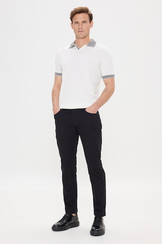 AC&Co / Altınyıldız Classics 360 Derece Her Yöne Esneyen Slim Fit Dar Kesim Diyagonal Desenli Erkek Pantolon Siyah