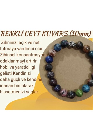 Fy Doğaltaş Çok Renkli Jade Kuvars Bileklik 10 Mm 7 Çakra