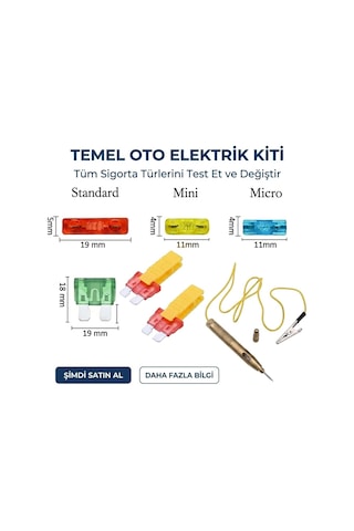 150 Parça Profesyonel Araç Sigorta Seti + Kontrol Kalemi & Sökme