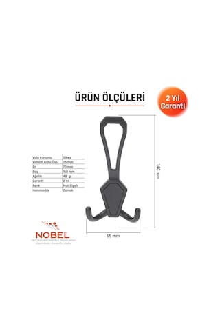 Vi Lla Portmanto Askısı, Metal Vestiyer Askısı, Matsiyah, Duvar Ve Dolap Askılığı 5'li Set Vidalı Matsi Yah