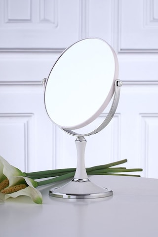 Masa Üstü Beyaz Çift Taraflı Büyüteç Abs Polimer Masa Ayna Cin720 Beyaz