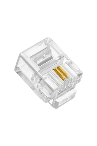 100 Adet Rj 11 2Pin Jak 6P2C Telefon Kablosu Için Konnektör Cat3