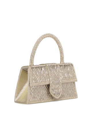 Guja 25kc1285 Kadın Taşlı El Abiye Çanta Altın Altın