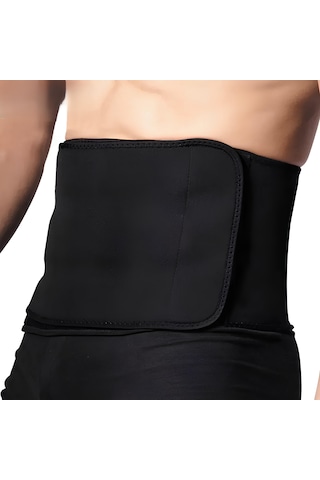 Sauna Suit Termal Unisex Bel Korsesi %100 Sauna Sıkılaştırma Kemeri Siyah