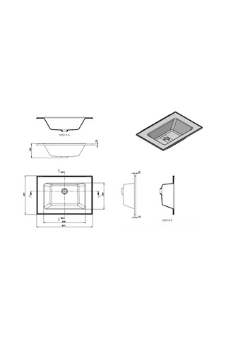 Real Stone Zenıth 65 Etajerli Beyaz Granit Banyo Lavabosu 65x45 Beyaz