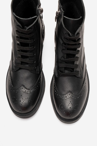 Luvishoes Nelvy Siyah Cilt Hakiki Deri Kadın Bot Siyah