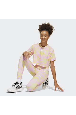 Adidas Train Essentials Flower Print Çocuk Tayt Jj5055 Çok Renkli