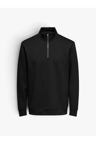 Only & Sons Onsluca Lıfe Reg Ls Halfzıp Sweat Erkek Siyah Sweatshirt - 22037612