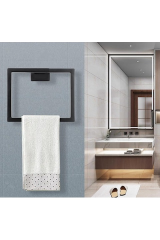 Hvngroup Metal Kare Vidalı Havluluk, Havlu Askısı Siyah