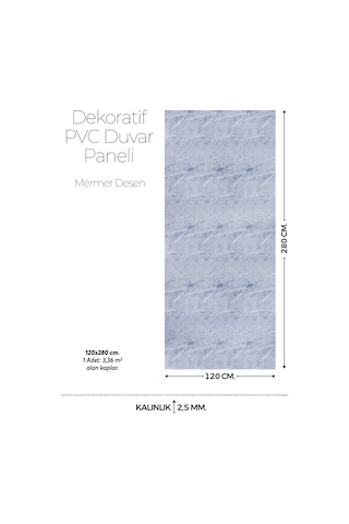 120 Cm X 280 Cm Duvar Paneli,salon,duvar,tv Ünitesi-gri Mermer Desen Mt215-120x280