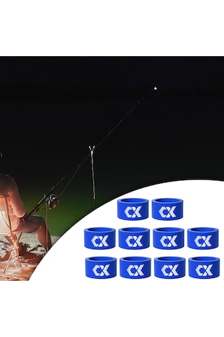 Homyl 10 Adet Olta Kaymaz Yüzükler Esnek Yumuşak Mavi-21mm