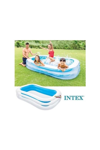 Intex 56483 Büyük Şişme Aile Havuzu Dış Bölme Şeffaf 262x175x56 c Çok Renkli