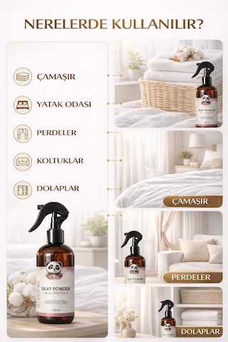 Rosie Silky Powder 250 Ml Sprey Ortam Ve Kumaş Kokusu, Bebek Pudrası Kokulu Ev Ve Tekstil Parfümü Fresh