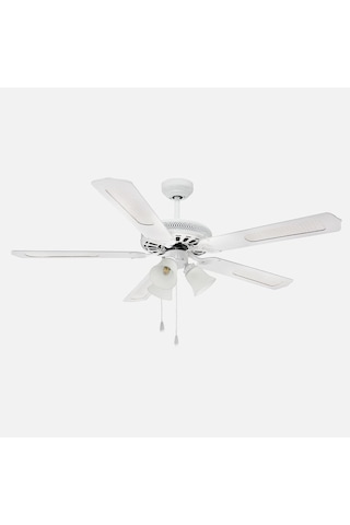 Dlc Karayel 132cm Bakır Motor 3 Lambalı Tavan Vantilatörü Beyaz